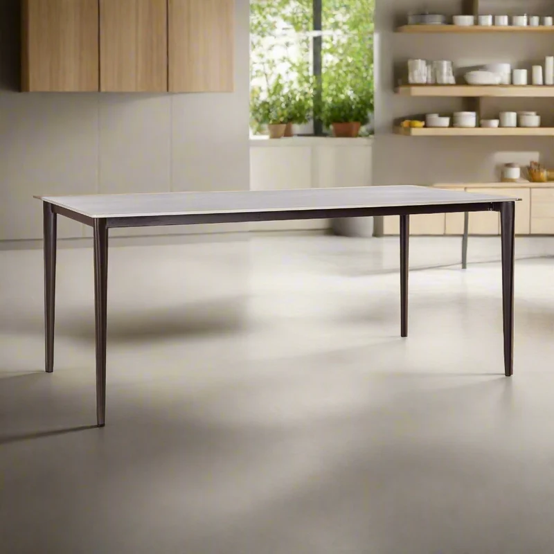 Tavolo "Reija" in acciaio per sala da pranzo, da 180 x 90 cm
