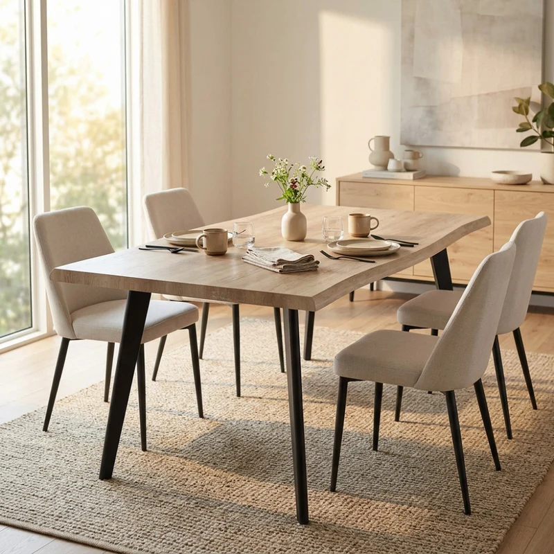 Tavolo da Pranzo Dalbert Effetto Legno Nodato
