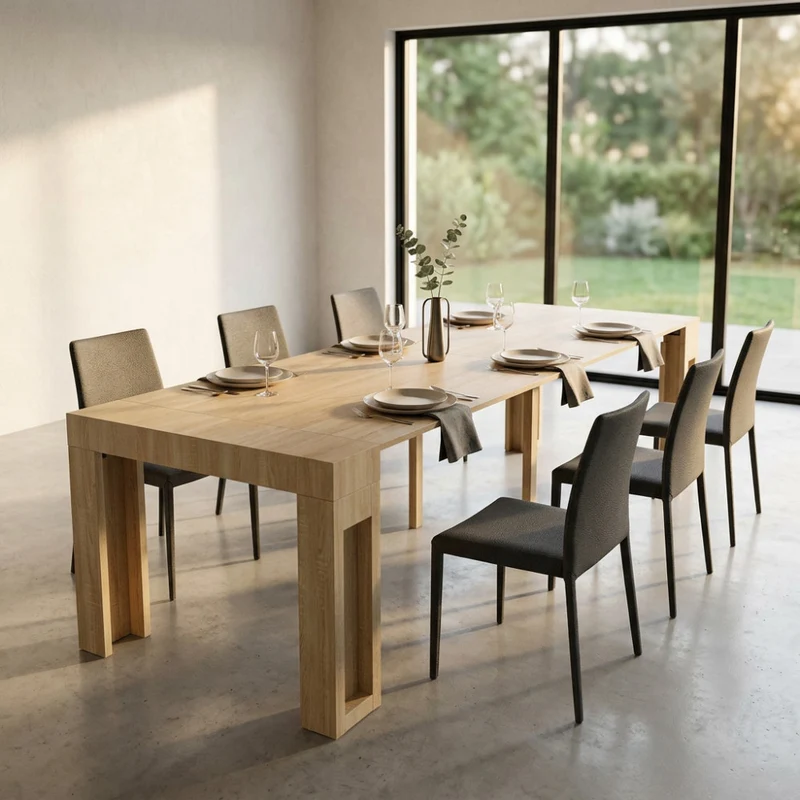 Tavolo da Pranzo Darius in Melaminico Rovere Chiaro