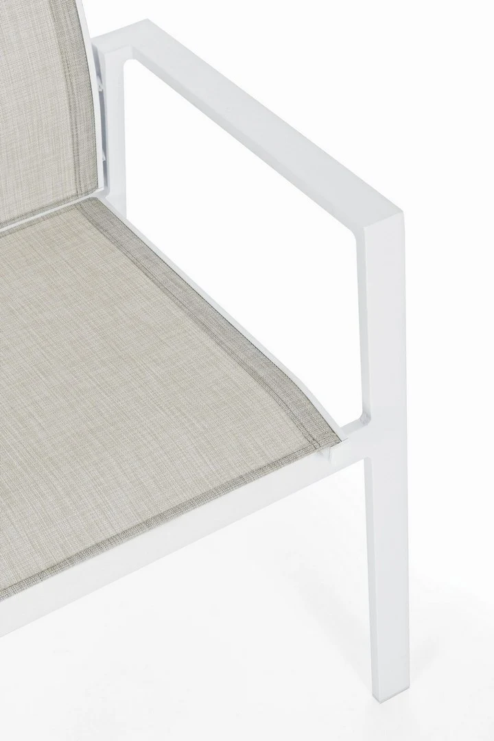 Sedia "Crozet" in alluminio verniciato a polvere con braccioli da esterno