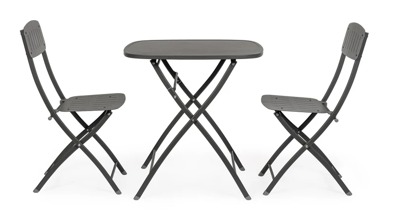 Set tavolo con 2 sedie "Bistrot" in acciaio verniciato per esterno