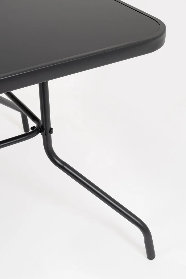 Set tavolo "Pompei" con sedie e ombrellone, in alluminio verniciato antracite, per esterno