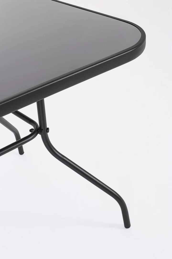 Set tavolo "Pompei" con sedie e ombrellone, in alluminio verniciato antracite, per esterno