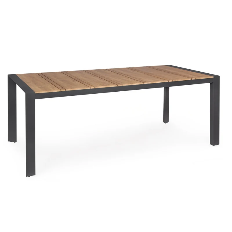 Tavolo "Elias" in alluminio Antracite e polywood da esterno per giardino 198 cm