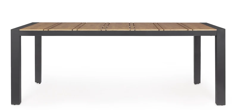 Tavolo "Elias" in alluminio Antracite e polywood da esterno per giardino 198 cm
