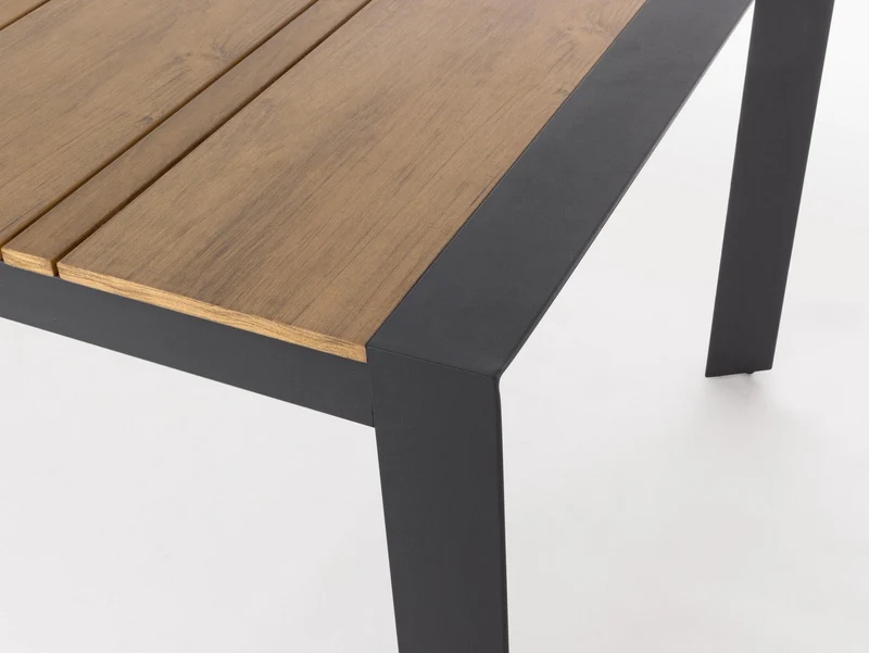 Tavolo "Elias" in alluminio Antracite e polywood da esterno per giardino 198 cm