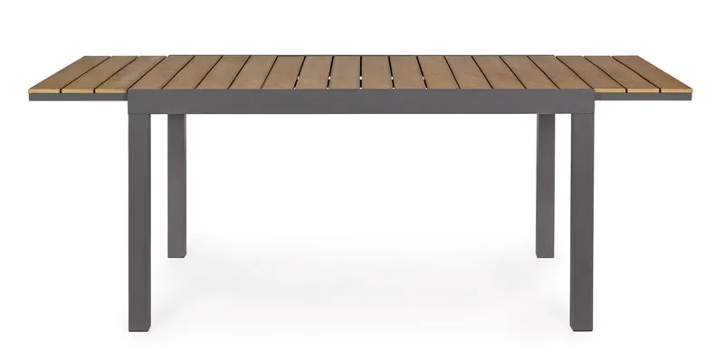 Tavolo allungabile "Elias" in alluminio e polywood da esterno per giardino 140-200 cm