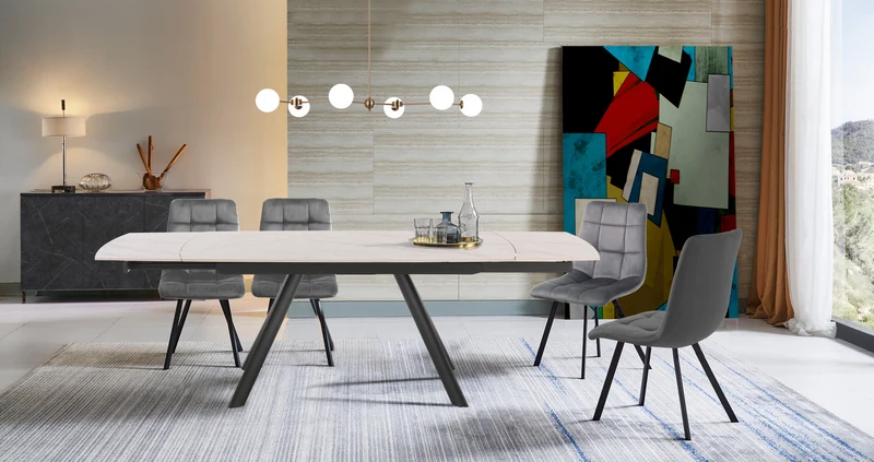 Tavolo "Raita" allungabile in acciaio per sala da pranzo, da 119/178x 89 cm