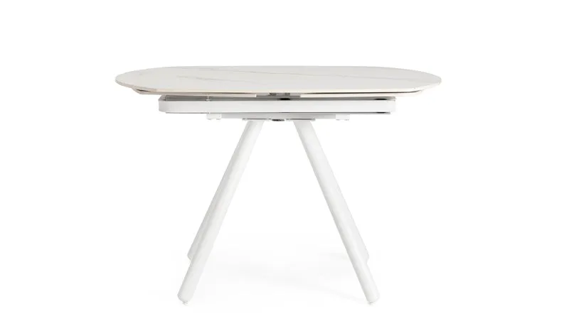 Tavolo "Raita" allungabile in acciaio per sala da pranzo, da 119/178x 89 cm