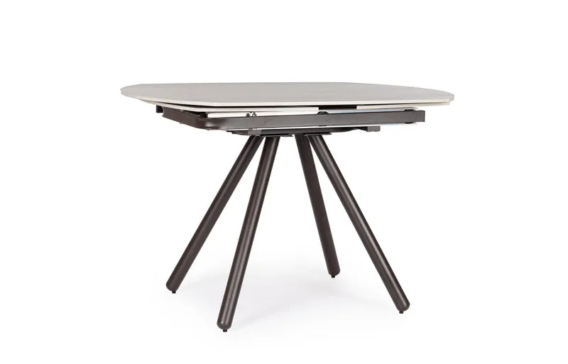 Tavolo "Raita" allungabile in acciaio per sala da pranzo, da 119/178x 89 cm
