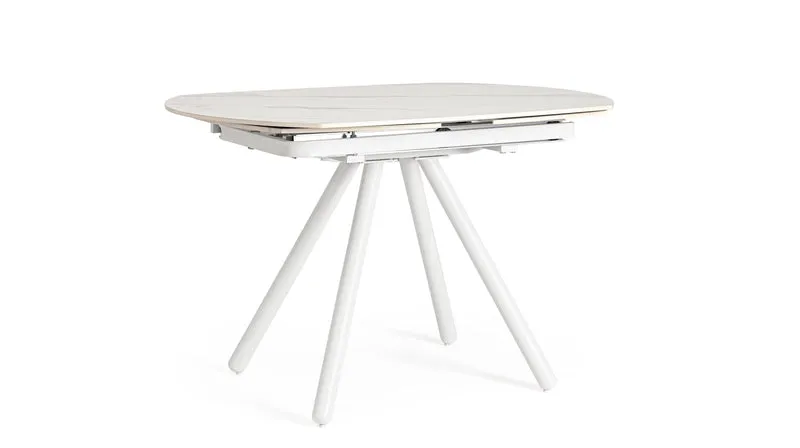 Tavolo "Raita" allungabile in acciaio per sala da pranzo, da 119/178x 89 cm