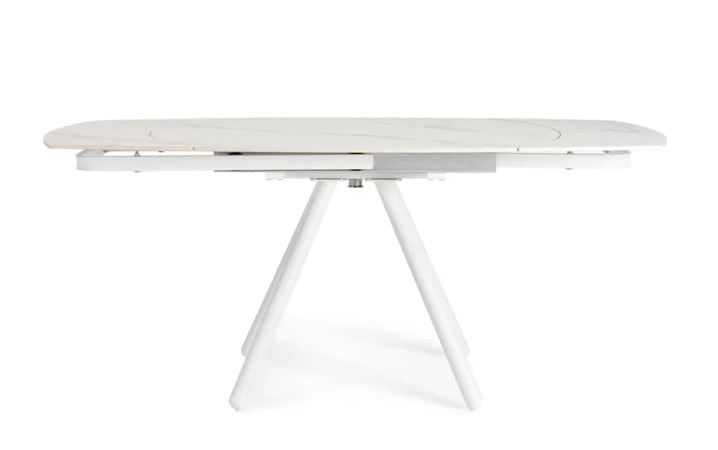 Tavolo "Raita" allungabile in acciaio per sala da pranzo, da 119/178x 89 cm