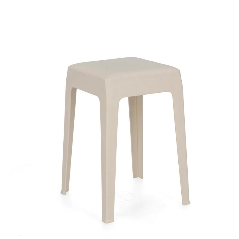 Sgabello "Bunny" struttura in polipropilene con seduta in semi pelle per interni