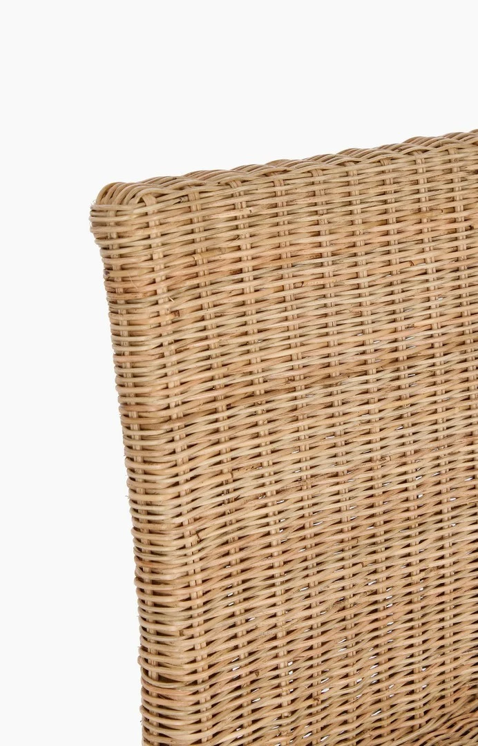 Sedia "Analuz" struttura in legno di mango con intreccio in rattan da interno