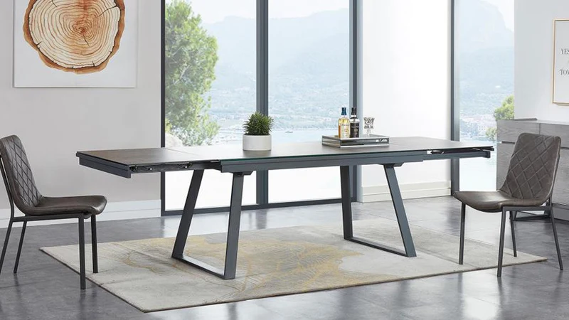 Tavolo "Reeta" allungabile in acciaio per sala da pranzo, da 120/180 x 90 cm