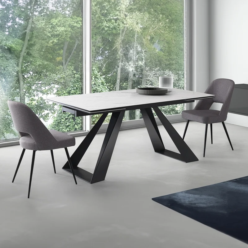 Tavolo "Reeta" allungabile in acciaio per sala da pranzo, da 120/180 x 90 cm