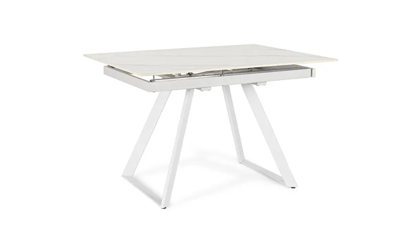Tavolo "Reeta" allungabile in acciaio per sala da pranzo, da 120/180 x 90 cm