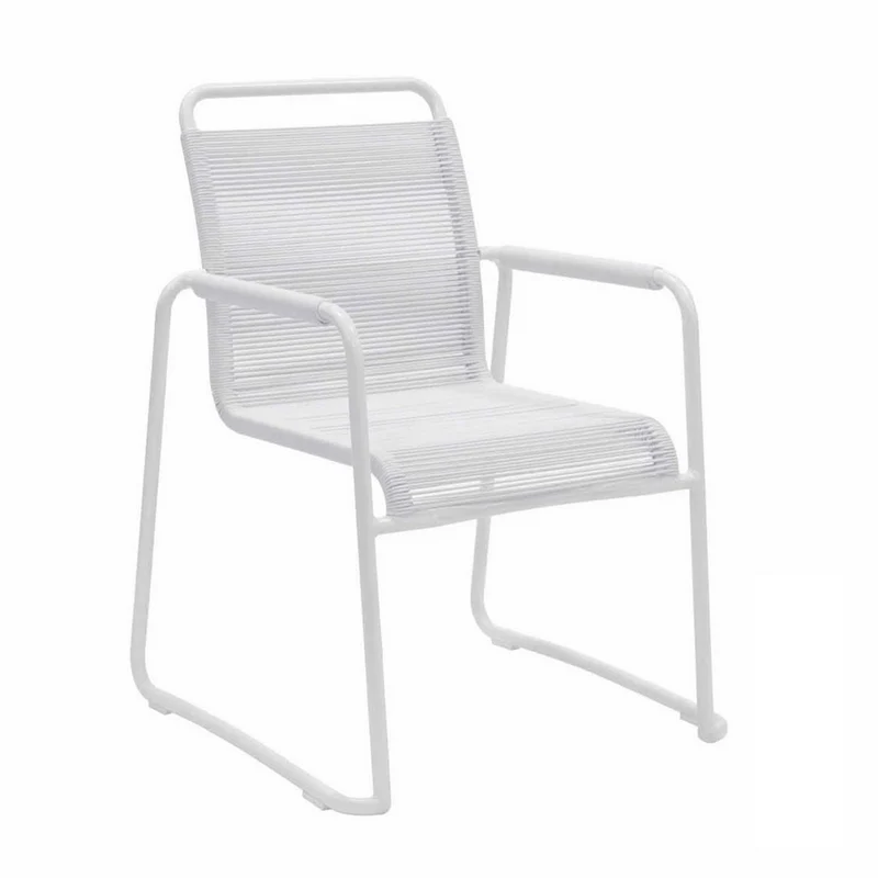 Poltrona "Klio" struttura in alluminio verniciato a polvere colore bianco da giardino