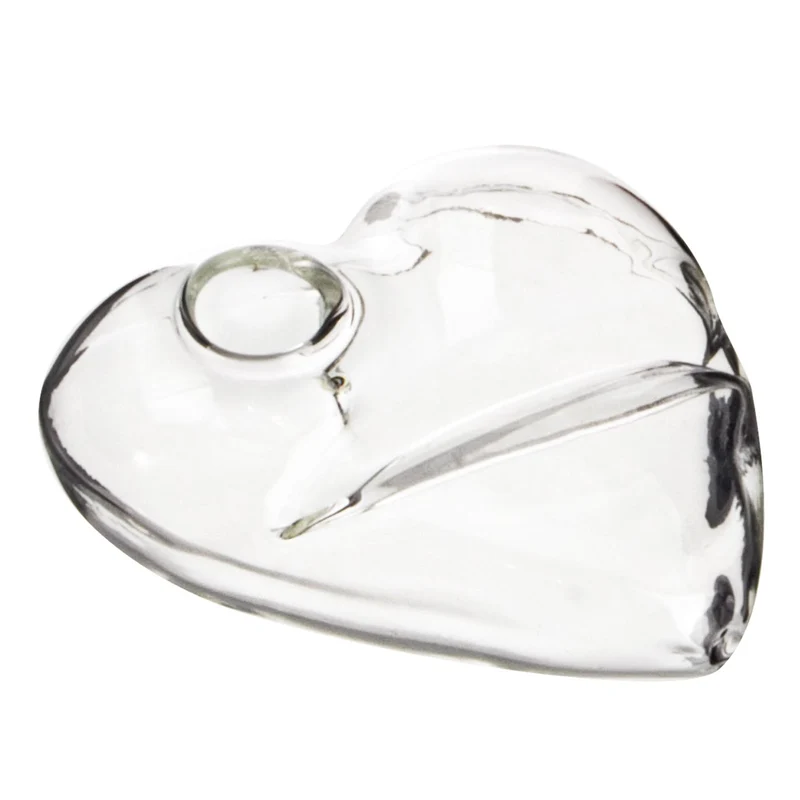 Segnaposto vaso realizzato in vetro a forma di cuore