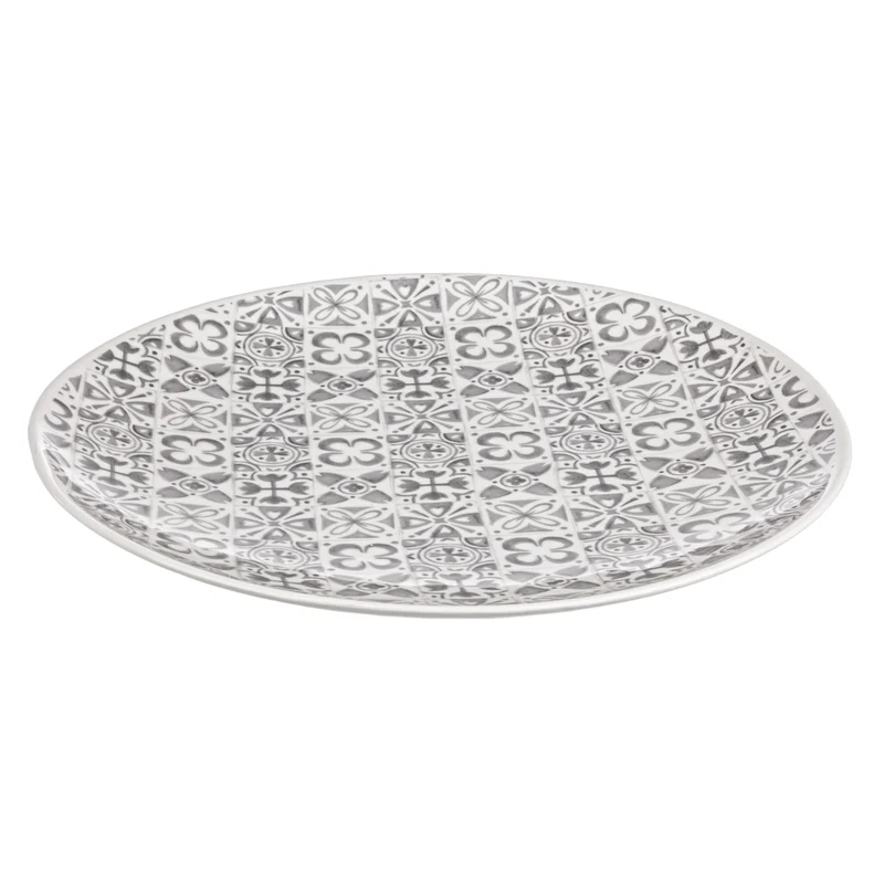 Piatto decorativo ares grigio in ceramica