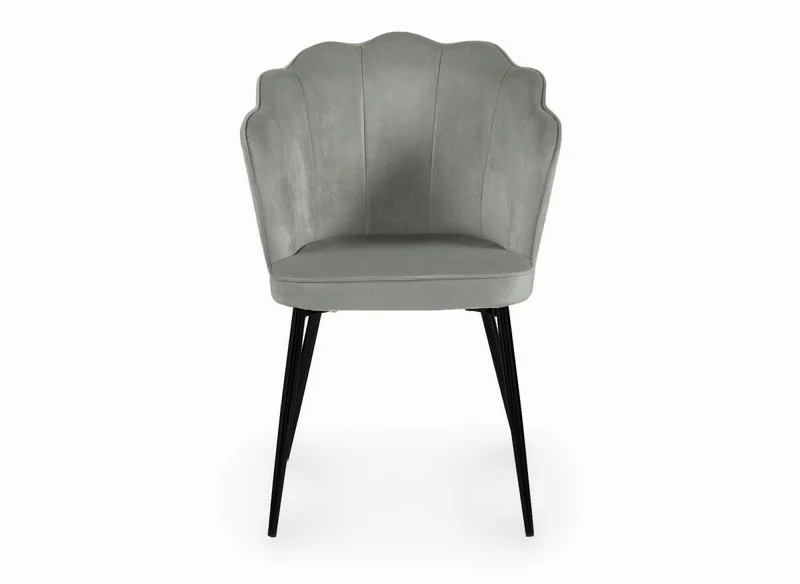 Set di 2 sedie di design in velluto grigio con piedi neri GARANCE