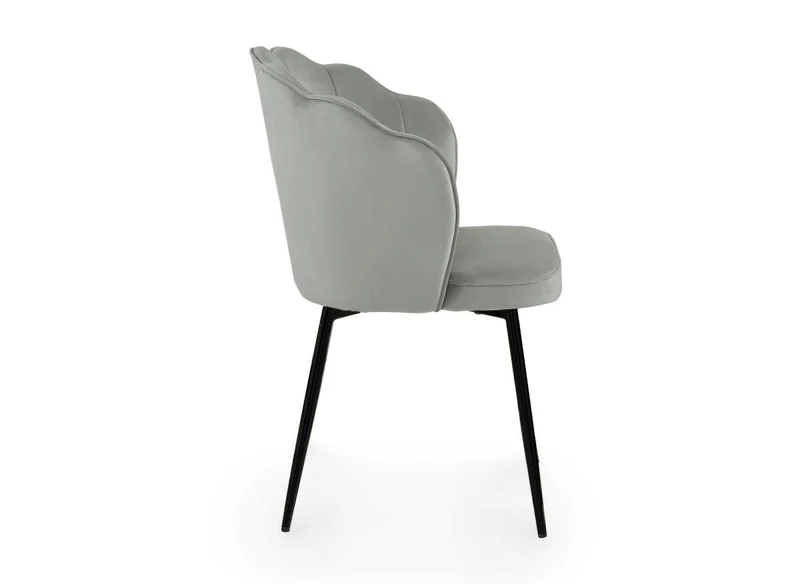 Set di 2 sedie di design in velluto grigio con piedi neri GARANCE
