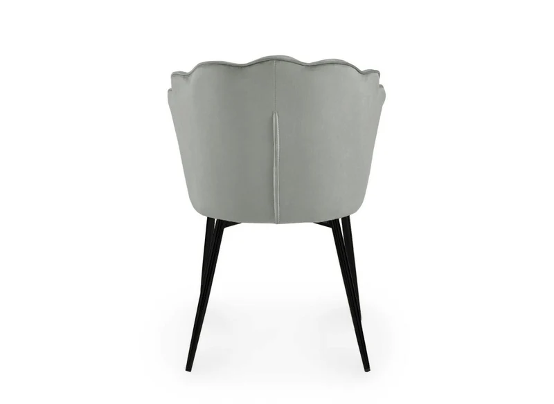 Set di 2 sedie di design in velluto grigio con piedi neri GARANCE