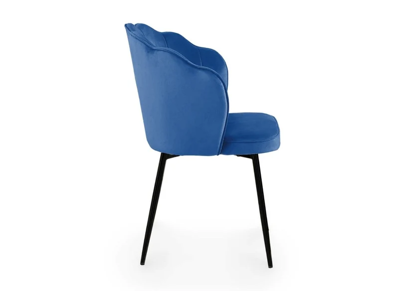 Set di 2 sedie di design in velluto blu con piedi neri GARANCE