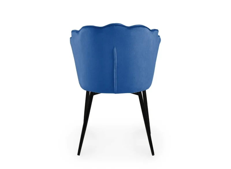 Set di 2 sedie di design in velluto blu con piedi neri GARANCE