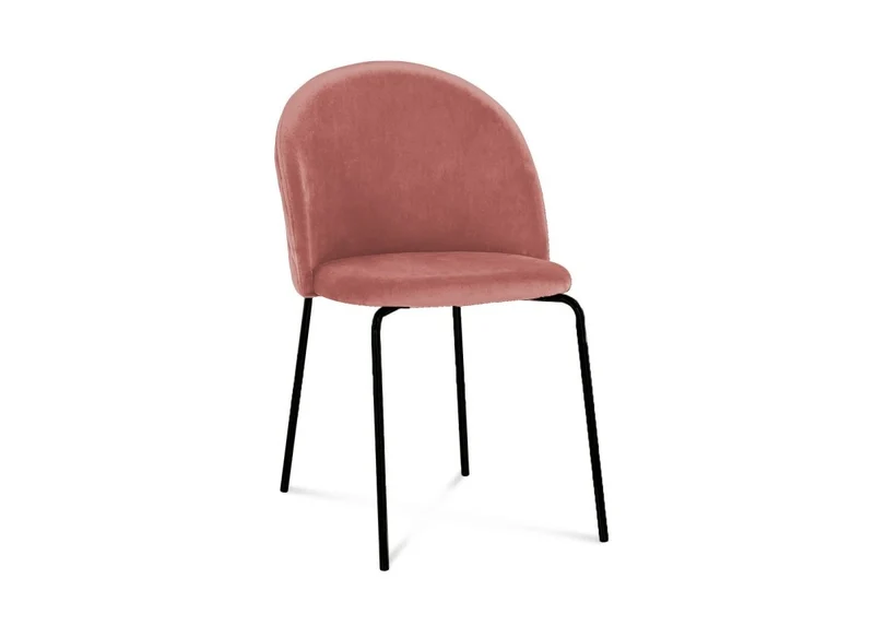 Set di 2 sedie di design in velluto rosa con piedi neri KENNETH