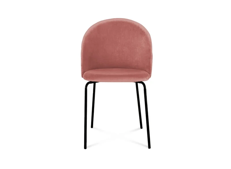 Set di 2 sedie di design in velluto rosa con piedi neri KENNETH