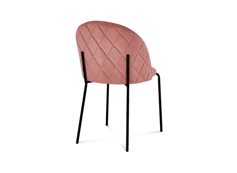 Set di 2 sedie di design in velluto rosa con piedi neri KENNETH