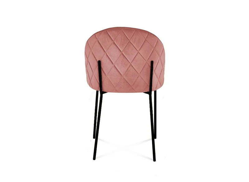Set di 2 sedie di design in velluto rosa con piedi neri KENNETH