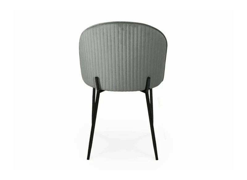 Set di 2 sedie di design in velluto grigio con piedi neri ARABEL