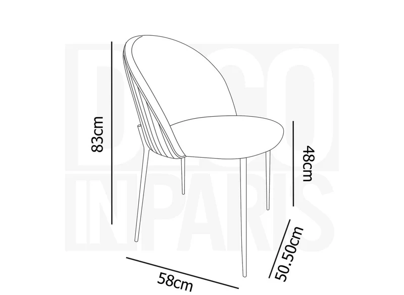 Set di 2 sedie di design in velluto grigio con piedi neri ARABEL