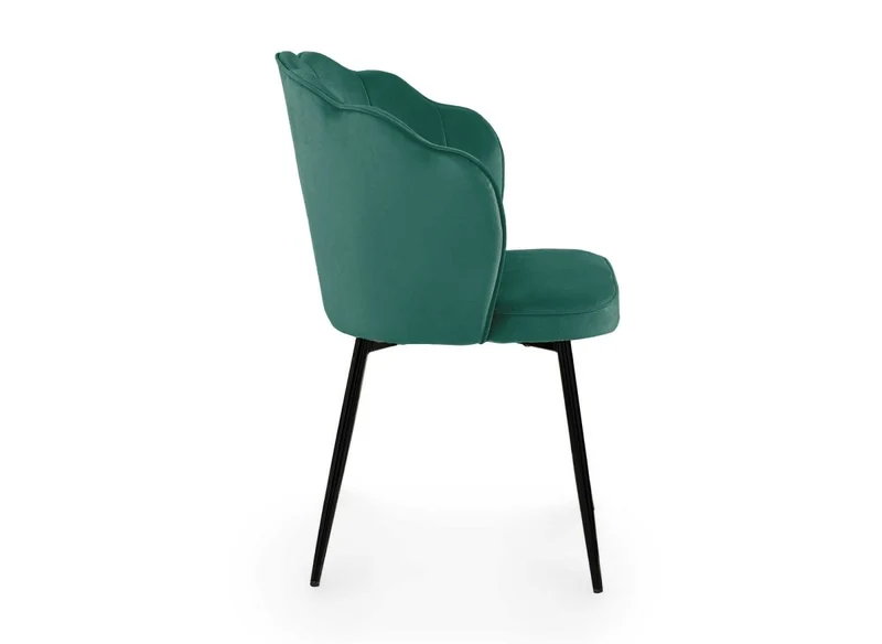 Set di 2 sedie di design in velluto verde con gambe nere GARANCE