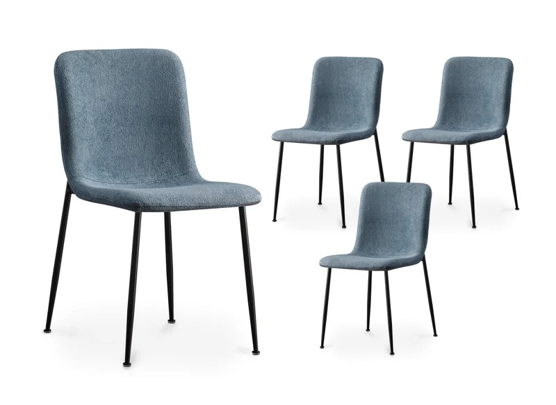Set di 4 sedie in tessuto blu CHERYL