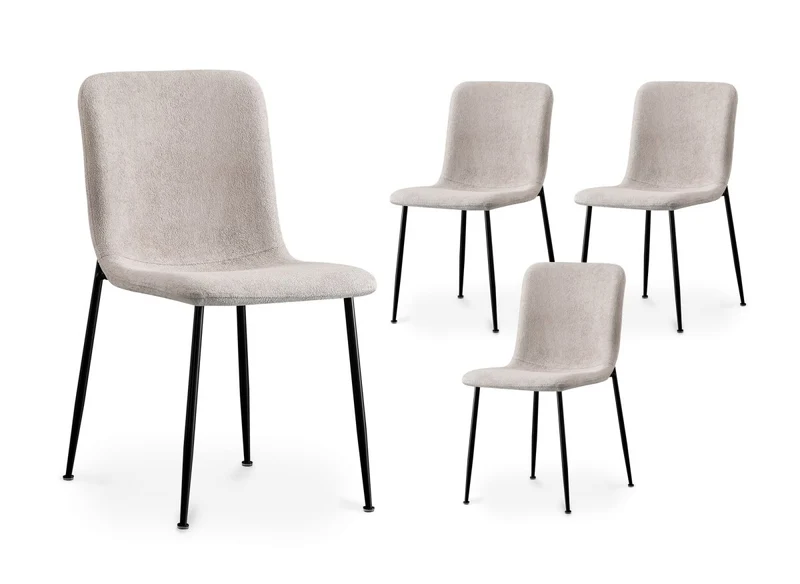 Set di 4 sedie in tessuto beige CHERYL
