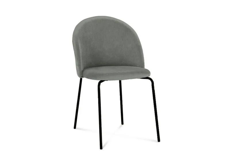 Set di 2 sedie di design in velluto grigio con piedi neri KENNETH