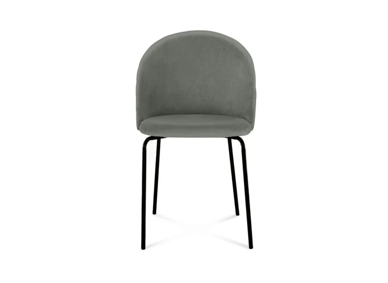 Set di 2 sedie di design in velluto grigio con piedi neri KENNETH
