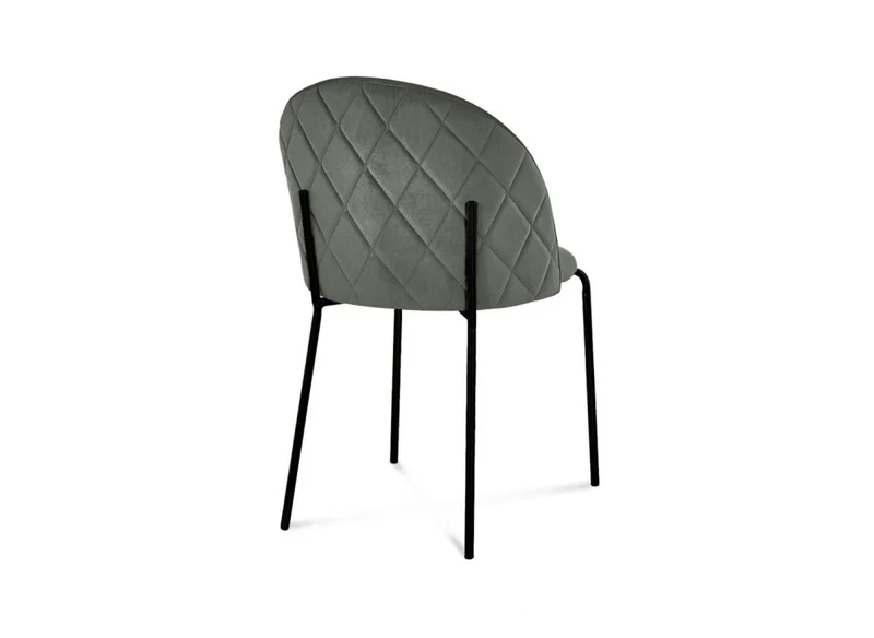 Set di 2 sedie di design in velluto grigio con piedi neri KENNETH