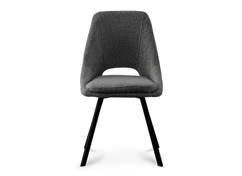 Set di 2 sedie NARCISSE effetto pelle di pecora grigio scuro