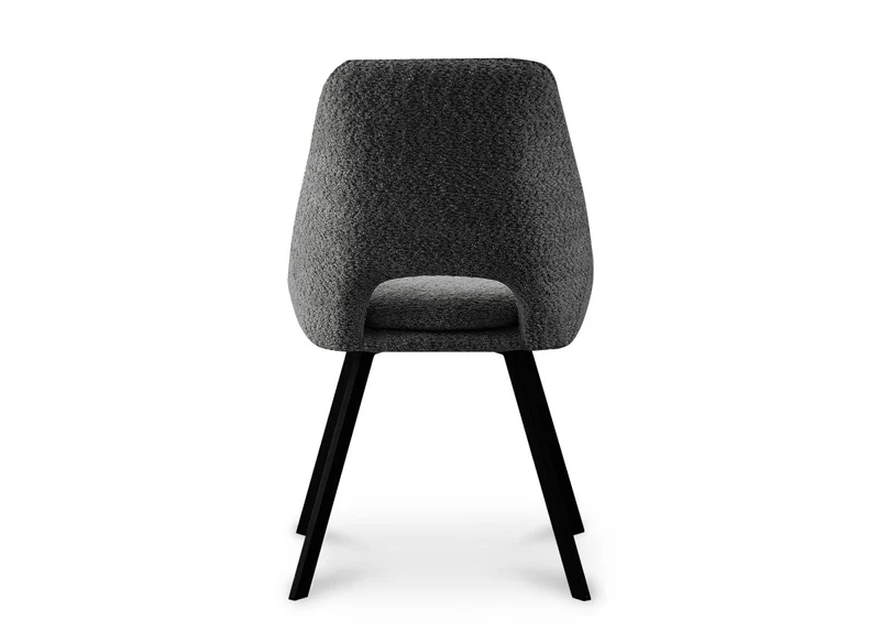 Set di 2 sedie NARCISSE effetto pelle di pecora grigio scuro