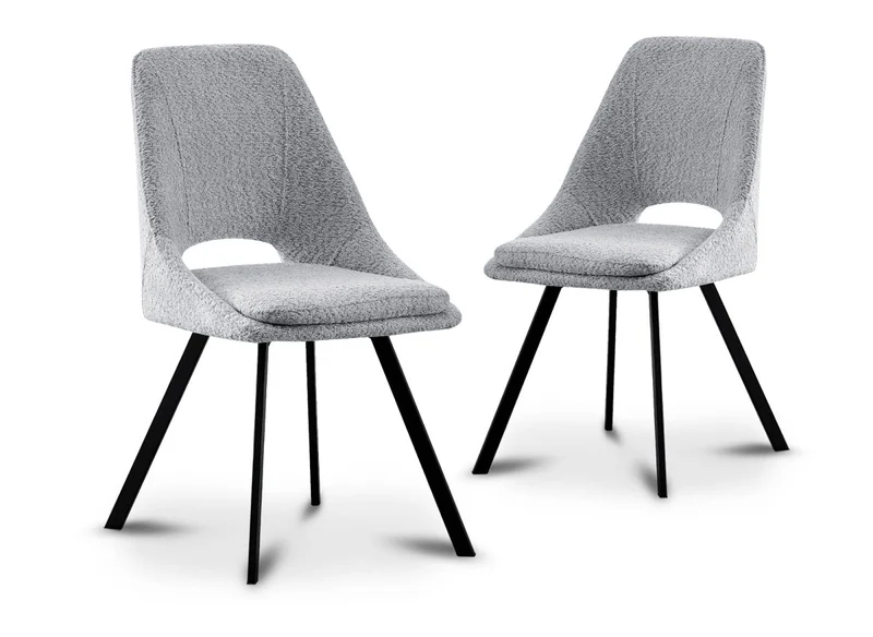 Set di 2 sedie NARCISSE effetto montone grigio chiaro
