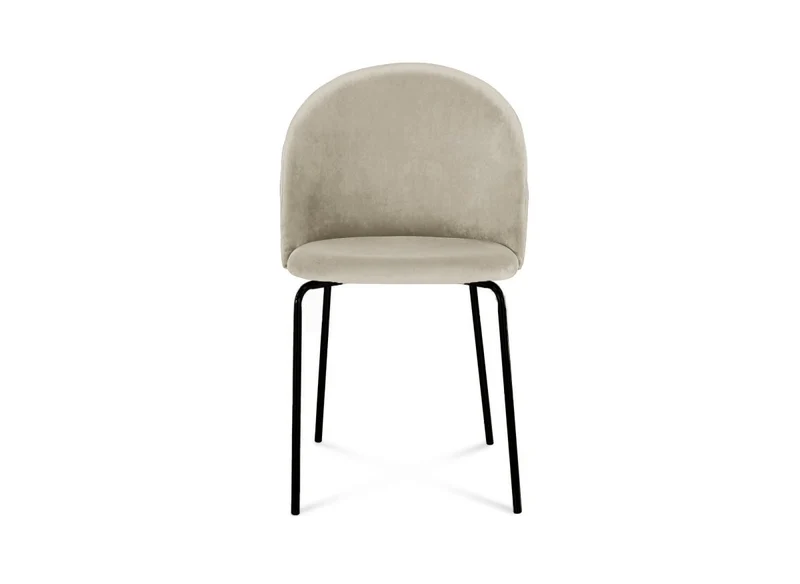 Set di 2 sedie di design in velluto beige con piedi neri KENNETH