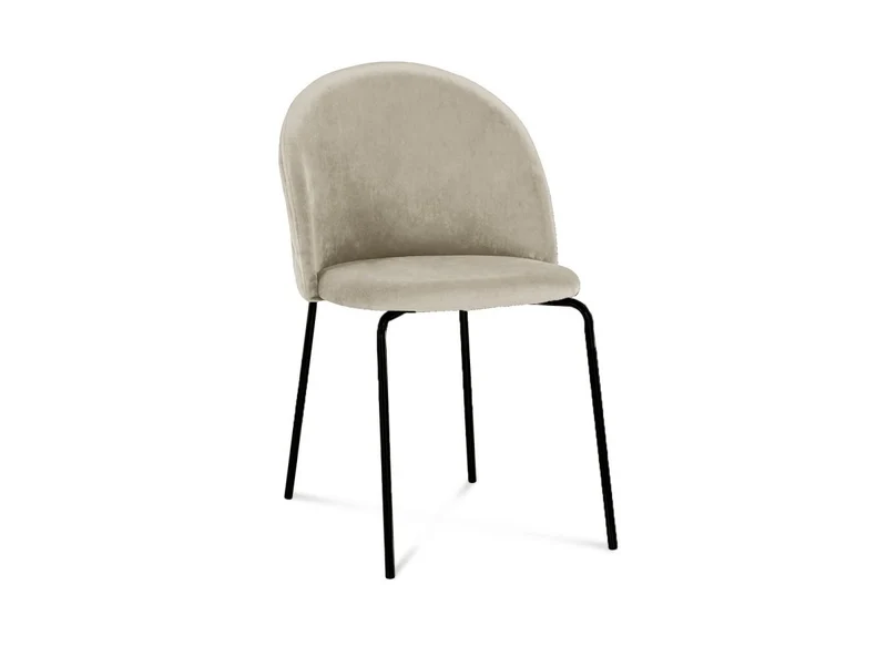 Set di 2 sedie di design in velluto beige con piedi neri KENNETH