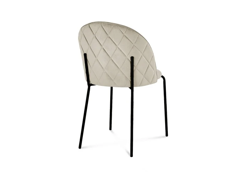 Set di 2 sedie di design in velluto beige con piedi neri KENNETH