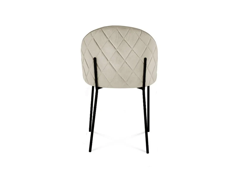 Set di 2 sedie di design in velluto beige con piedi neri KENNETH