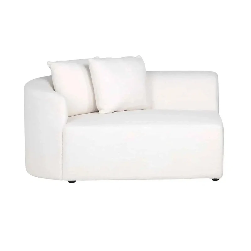 Richmond Interiors Sofa Grayson Armlehne links white furry | rechts gepolstert (Himalaya 900 white furry)