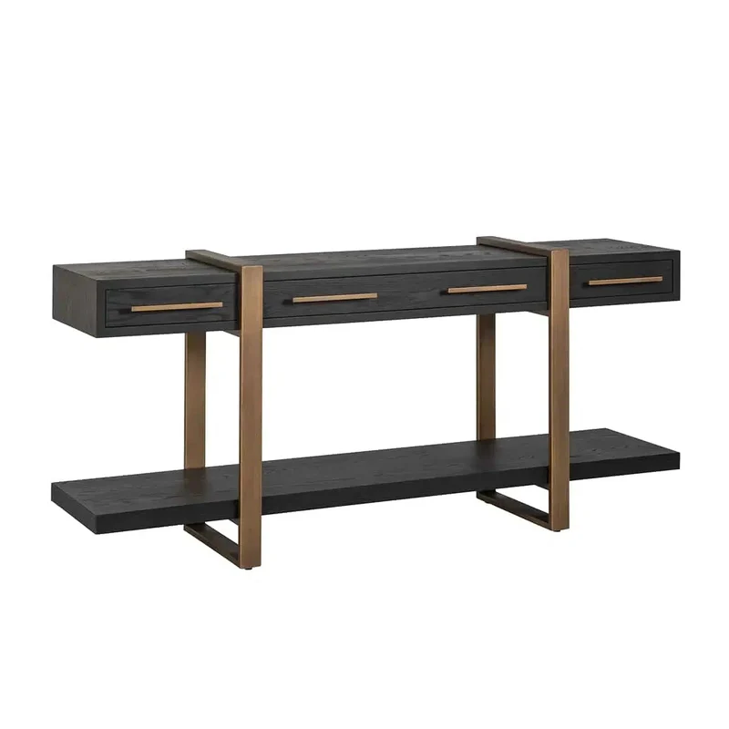 Richmond Interiors Sideboard Anrichte Cambon 3-Schubladen (Dunkel coffee)